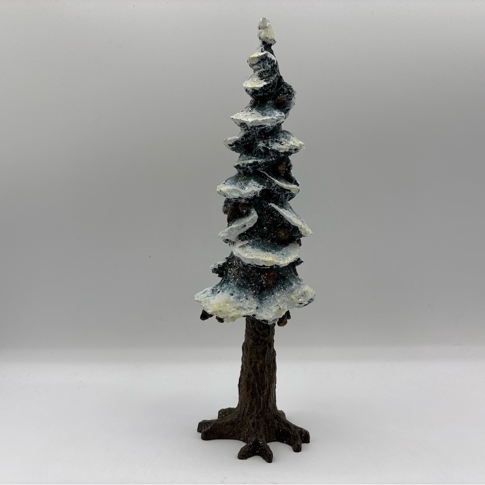 Dept 56 1991 Vintage Village Pole Pine Tree 10.5" Cold Cast Porcelain Tree 55298